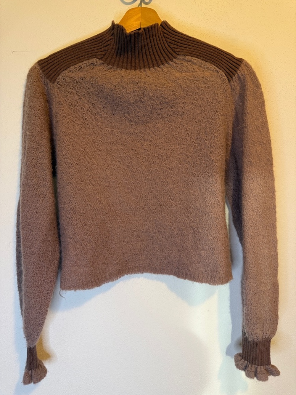 Gimmicks womens Brown Mock-Neck Cozy Knit Sweater